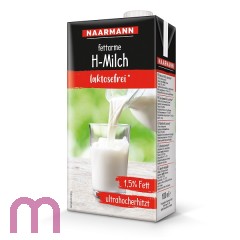 Naarmann H-Milch 1,5% Fett haltbare Milch 12 x 1 Liter Tetrapack, Laktosefrei